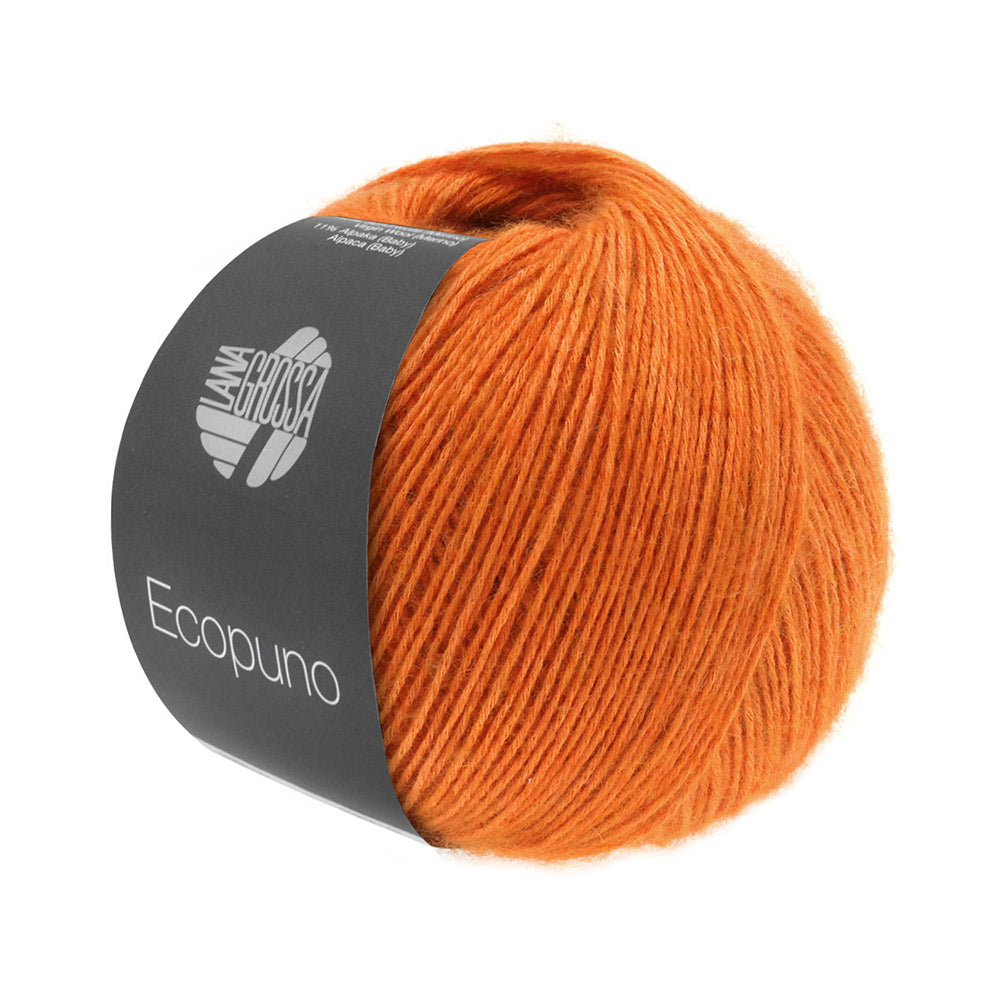 Bol Lana Grossa Ecopuno 005 Jaffa Oranje met zachte katoen-, merino- en alpacavezels