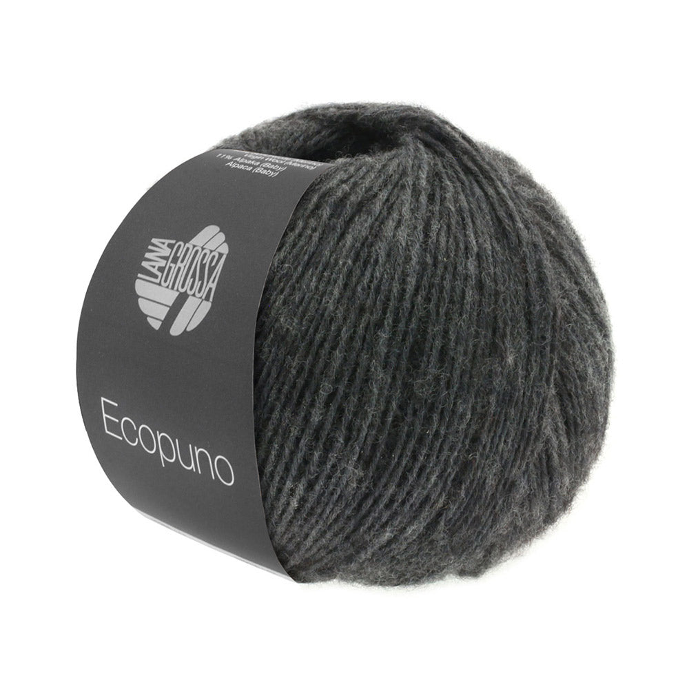 Bol Lana Grossa Ecopuno 015 Donkergrijs met zachte katoen-, merino- en alpacavezels
