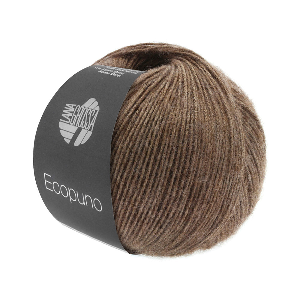 Bol Lana Grossa Ecopuno 017 Donkerbruin met zachte katoen-, merino- en alpacavezels