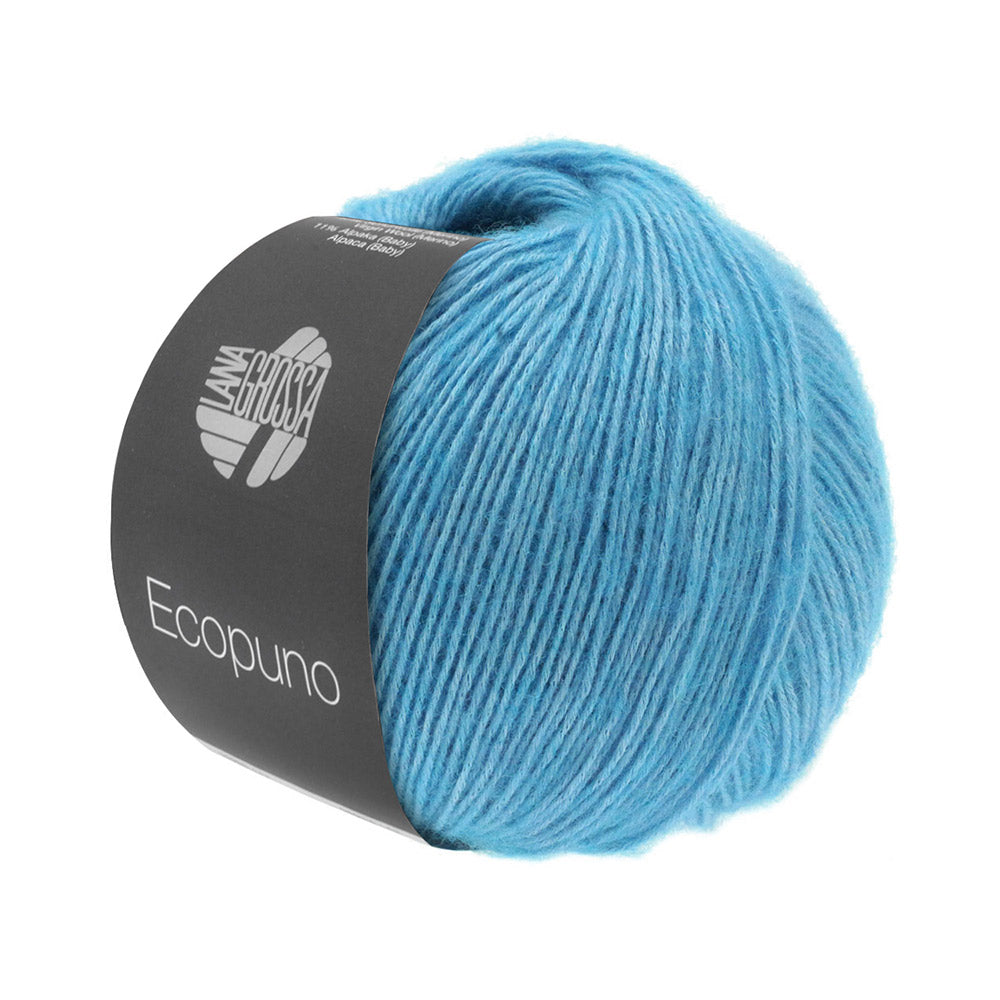 Bol Lana Grossa Ecopuno 029 Turquoiseblauw met zachte katoen-, merino- en alpacavezels