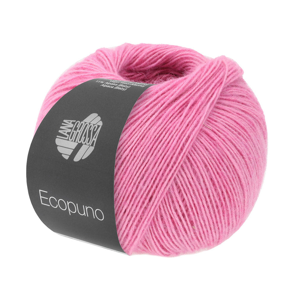 Bol Lana Grossa Ecopuno 082 Geraniumroos met zachte katoen-, merino- en alpacavezels