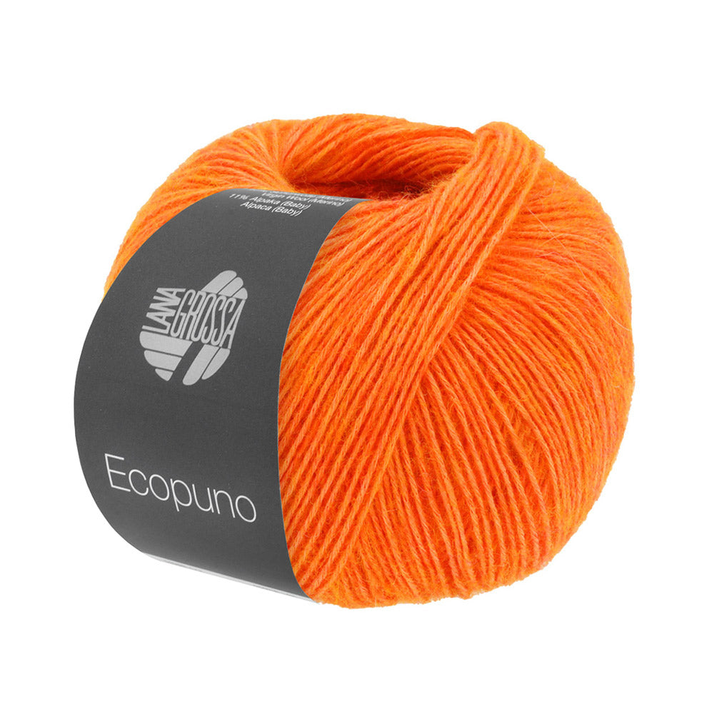 Bol Lana Grossa Ecopuno 089 Stralend Oranje met zachte katoen-, merino- en alpacavezels