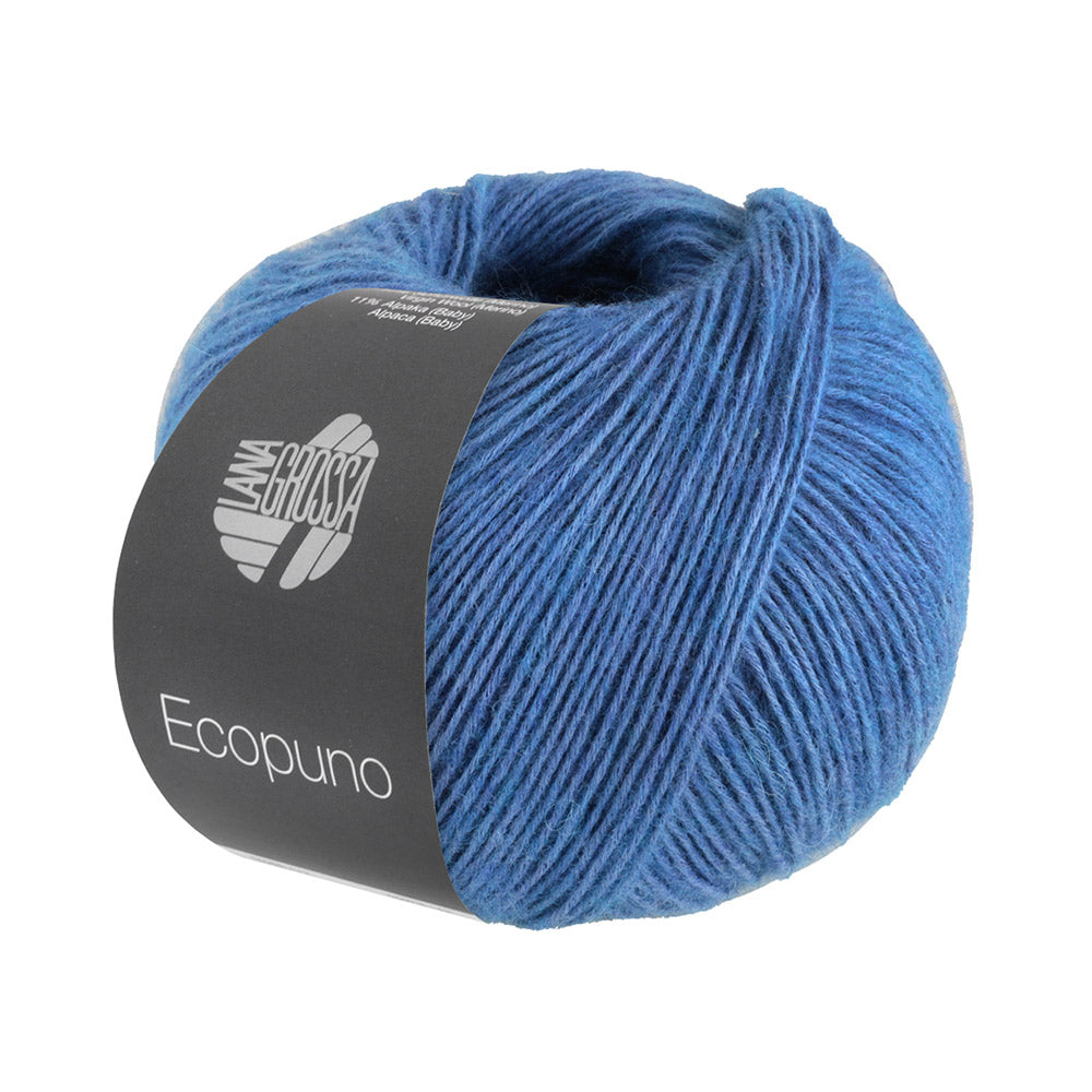 Bol Lana Grossa Ecopuno 098 Duivenblauw met zachte katoen-, merino- en alpacavezels
