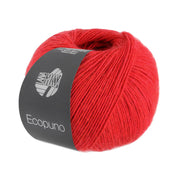 Bol Lana Grossa Ecopuno 100 Rood met zachte katoen-, merino- en alpacavezels