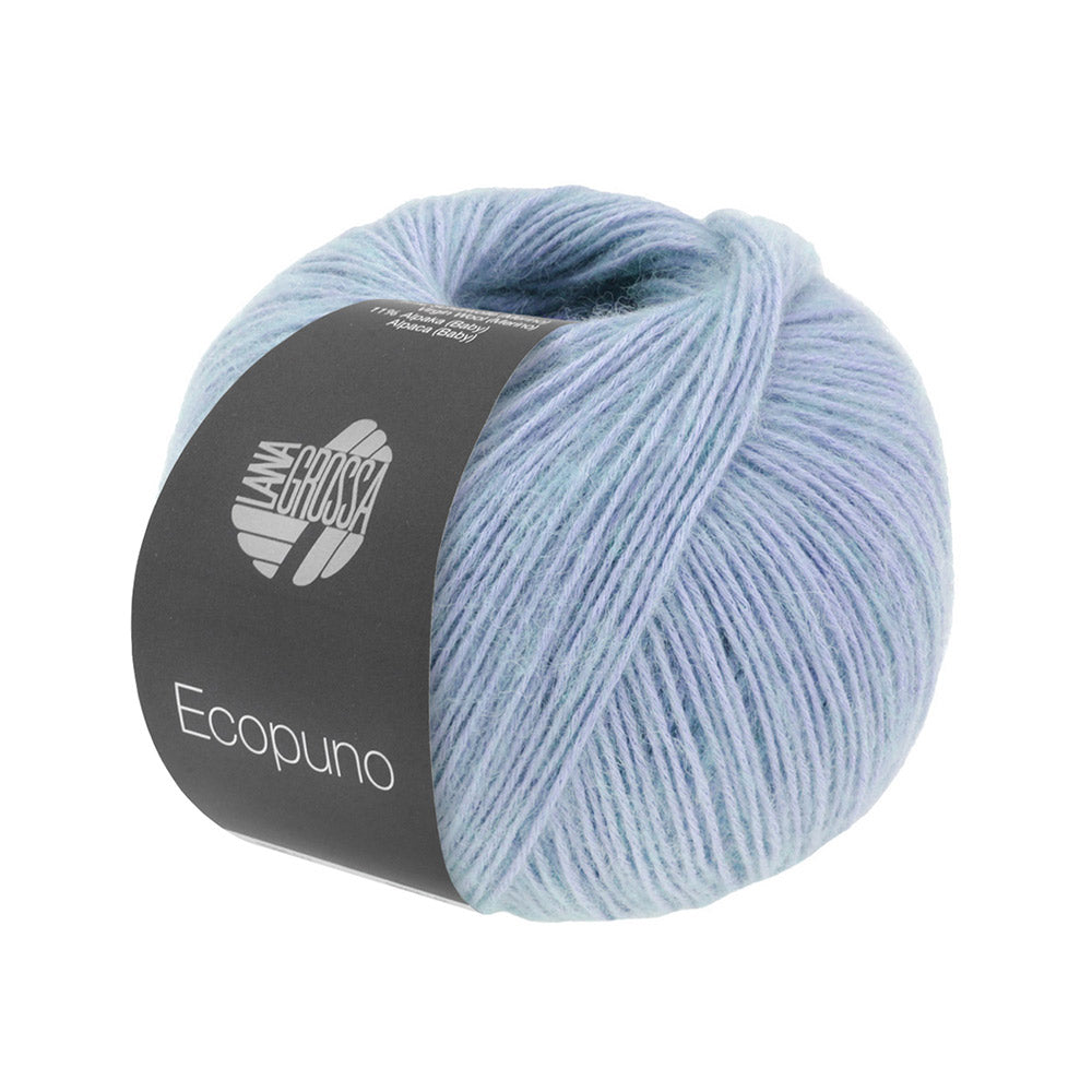 Bol Lana Grossa Ecopuno 207 Pastel Blauw met zachte katoen-, merino- en alpacavezels