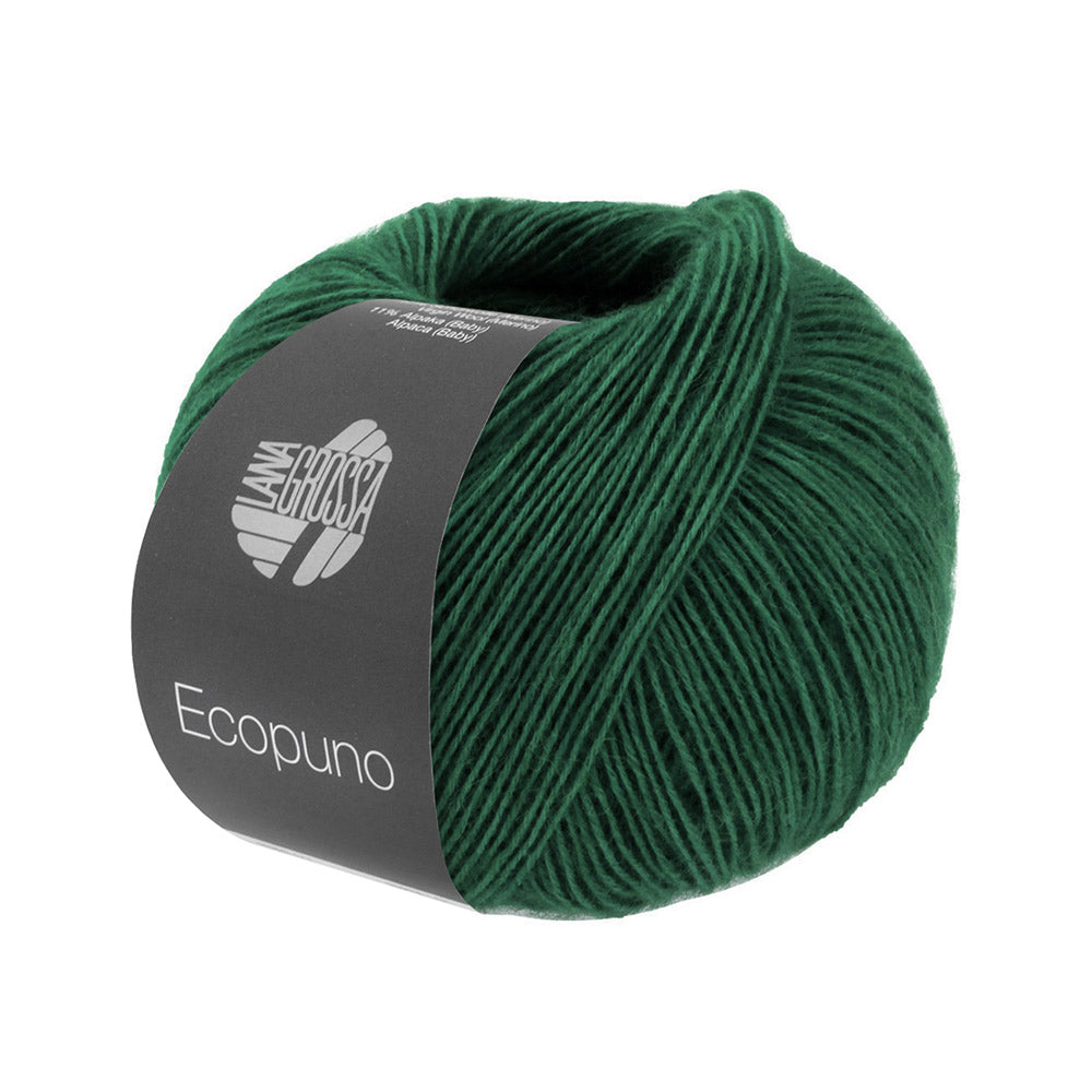 Bol Lana Grossa Ecopuno 210 Dennengroen met zachte katoen-, merino- en alpacavezels