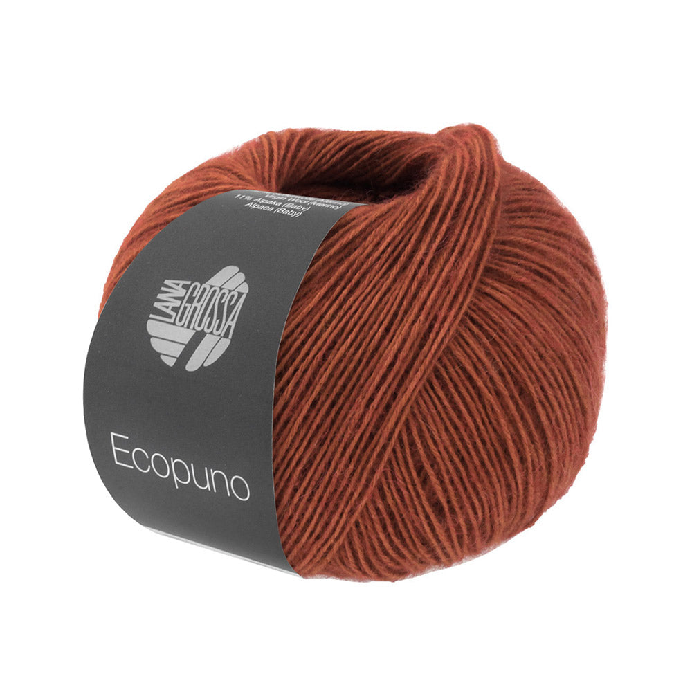 Bol Lana Grossa Ecopuno 211 Aarde bruin met zachte katoen-, merino- en alpacavezels