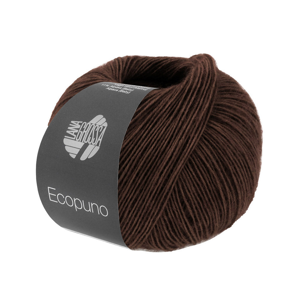 Bol Lana Grossa Ecopuno 212 Zwart Bruin met zachte katoen-, merino- en alpacavezels