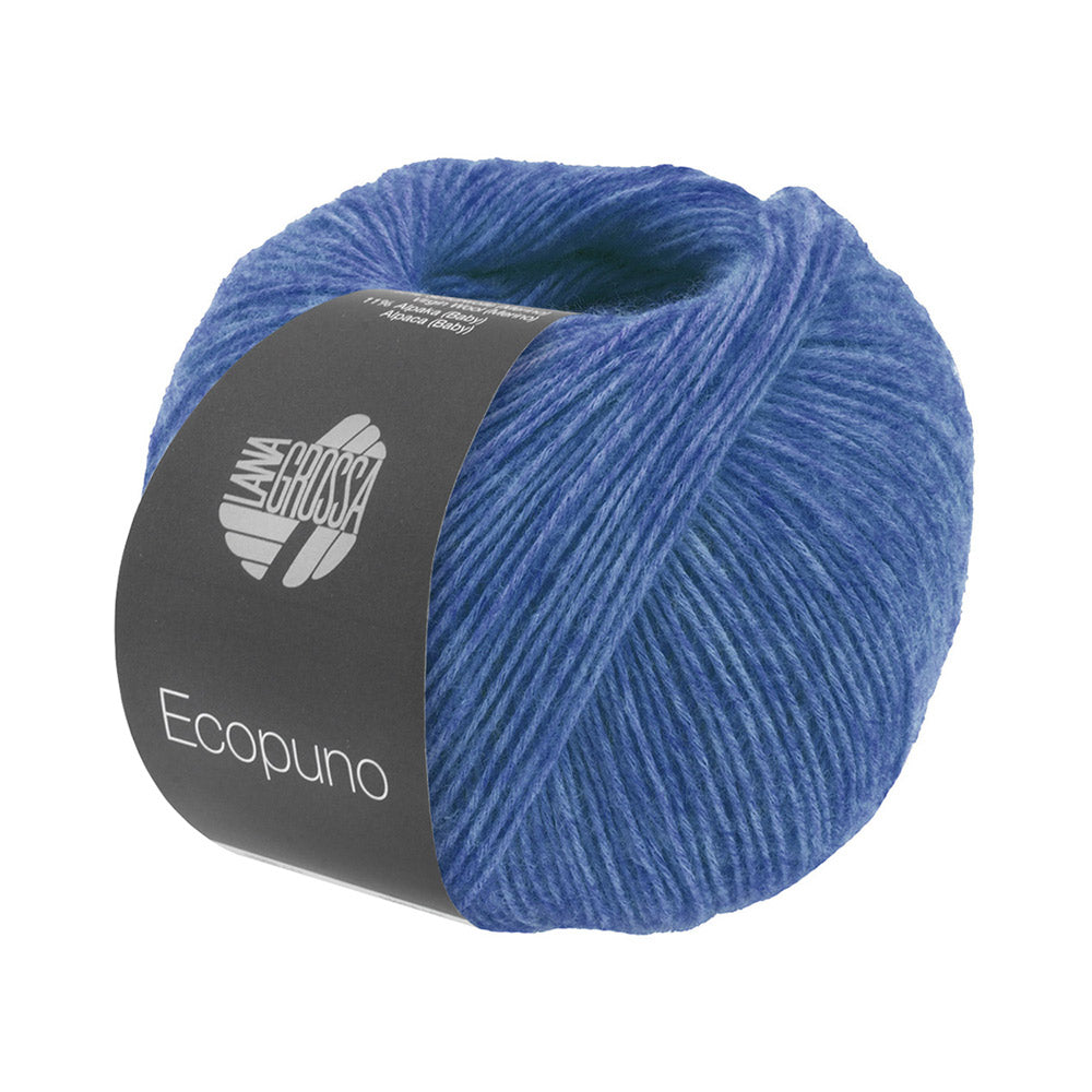 Bol Lana Grossa Ecopuno 213 Gentiaanblauw met zachte katoen-, merino- en alpacavezels
