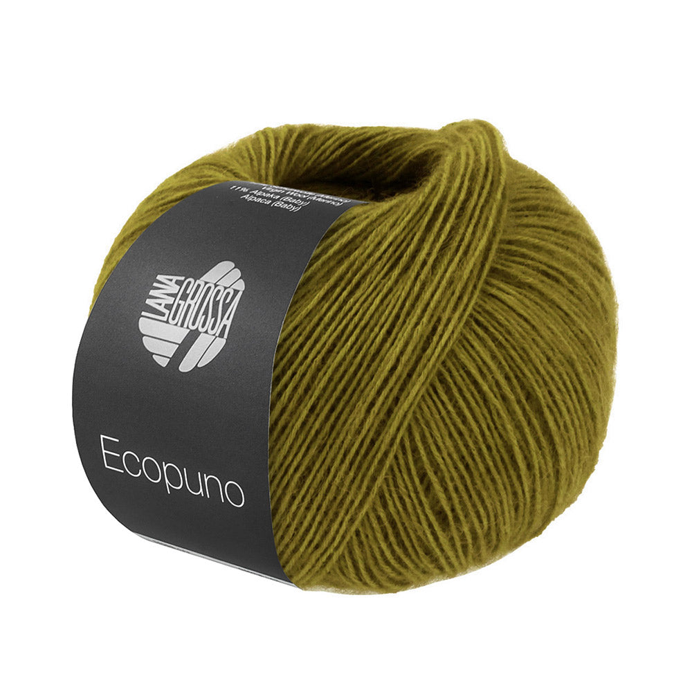 Bol Lana Grossa Ecopuno 220 Olijf met zachte katoen-, merino- en alpacavezels
