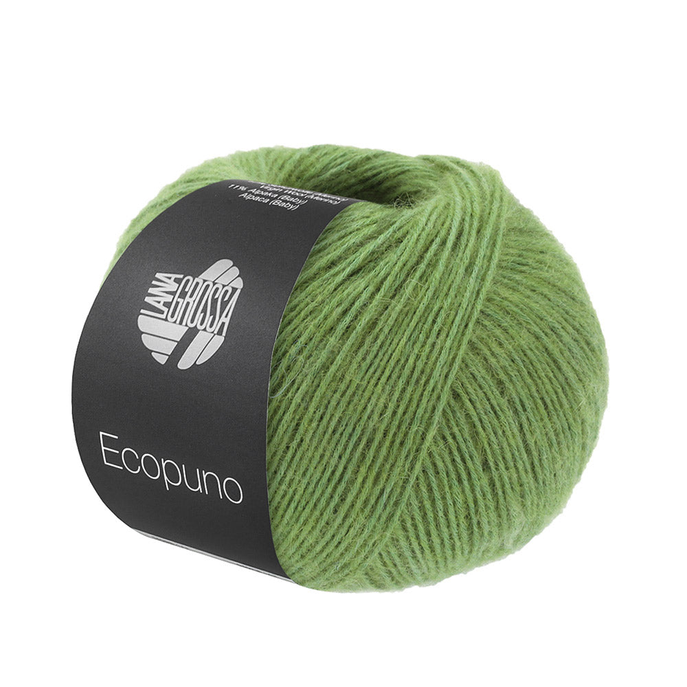 Bol Lana Grossa Ecopuno 225 Peren groen met zachte katoen-, merino- en alpacavezels