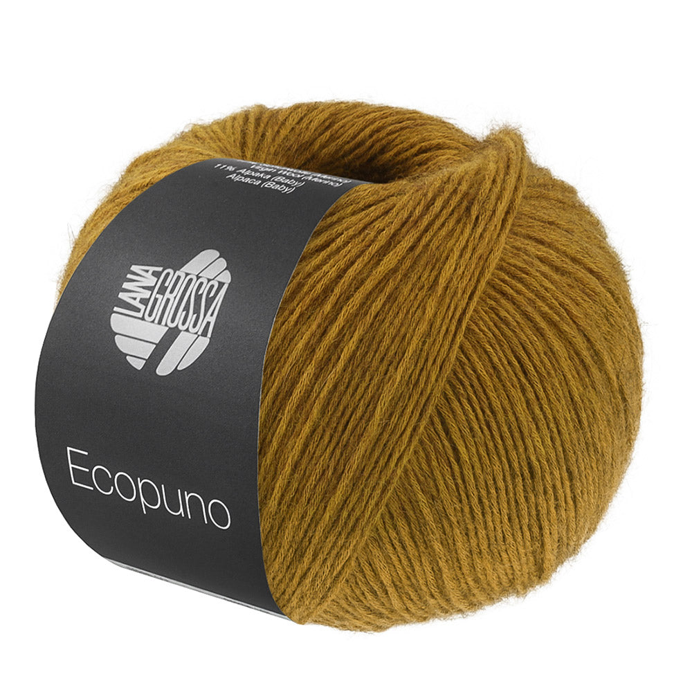 Bol Lana Grossa Ecopuno 231 Currygeel met zachte katoen-, merino- en alpacavezels