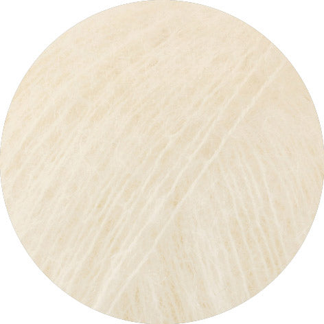 Detailfoto van Lana Grossa Filo Di Gio Crème met luchtige vezelstructuur - Lana Grossa Filo Di Gio 001 Crème