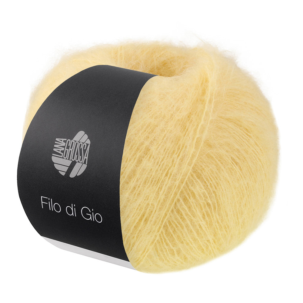 Bol Lana Grossa Filo Di Gio Vanille met zacht pluizig mohairgaren - Lana Grossa Filo Di Gio 002 Vanille