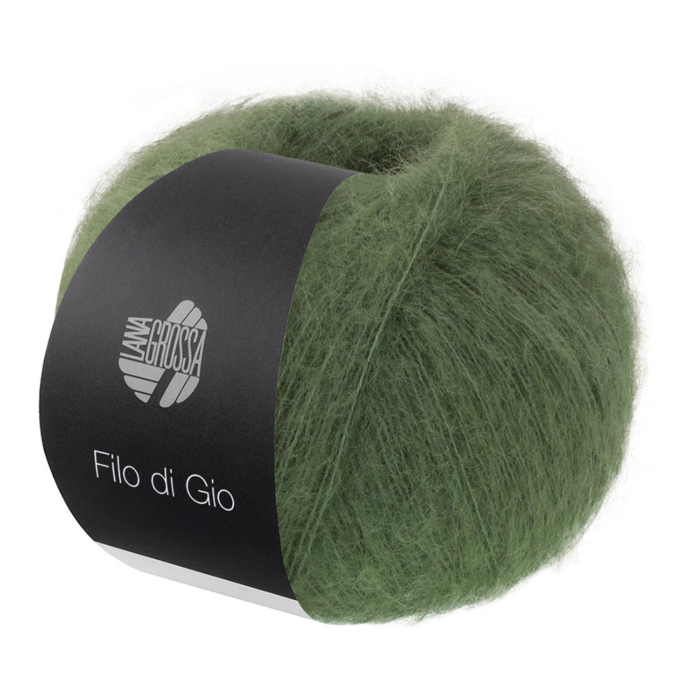 Bol Lana Grossa Filo Di Gio Oleandergroen met zacht pluizig mohairgaren - Lana Grossa Filo Di Gio 004 Oleandergroen