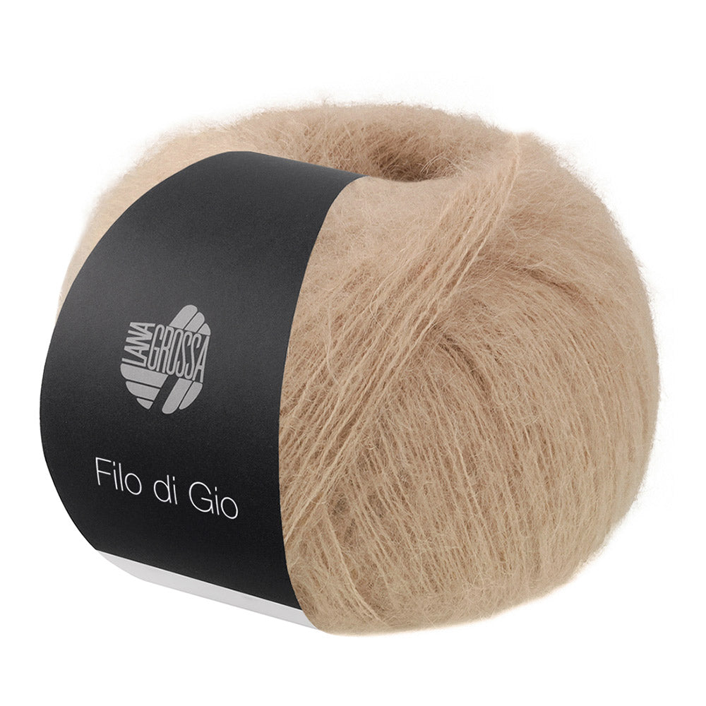 Bol Lana Grossa Filo Di Gio Beige met zacht pluizig mohairgaren - Lana Grossa Filo Di Gio 005 Beige