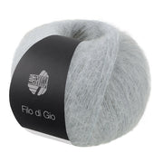 Bol Lana Grossa Filo Di Gio Azuurblauw met zacht pluizig mohairgaren - Lana Grossa Filo Di Gio 010 Azuurblauw