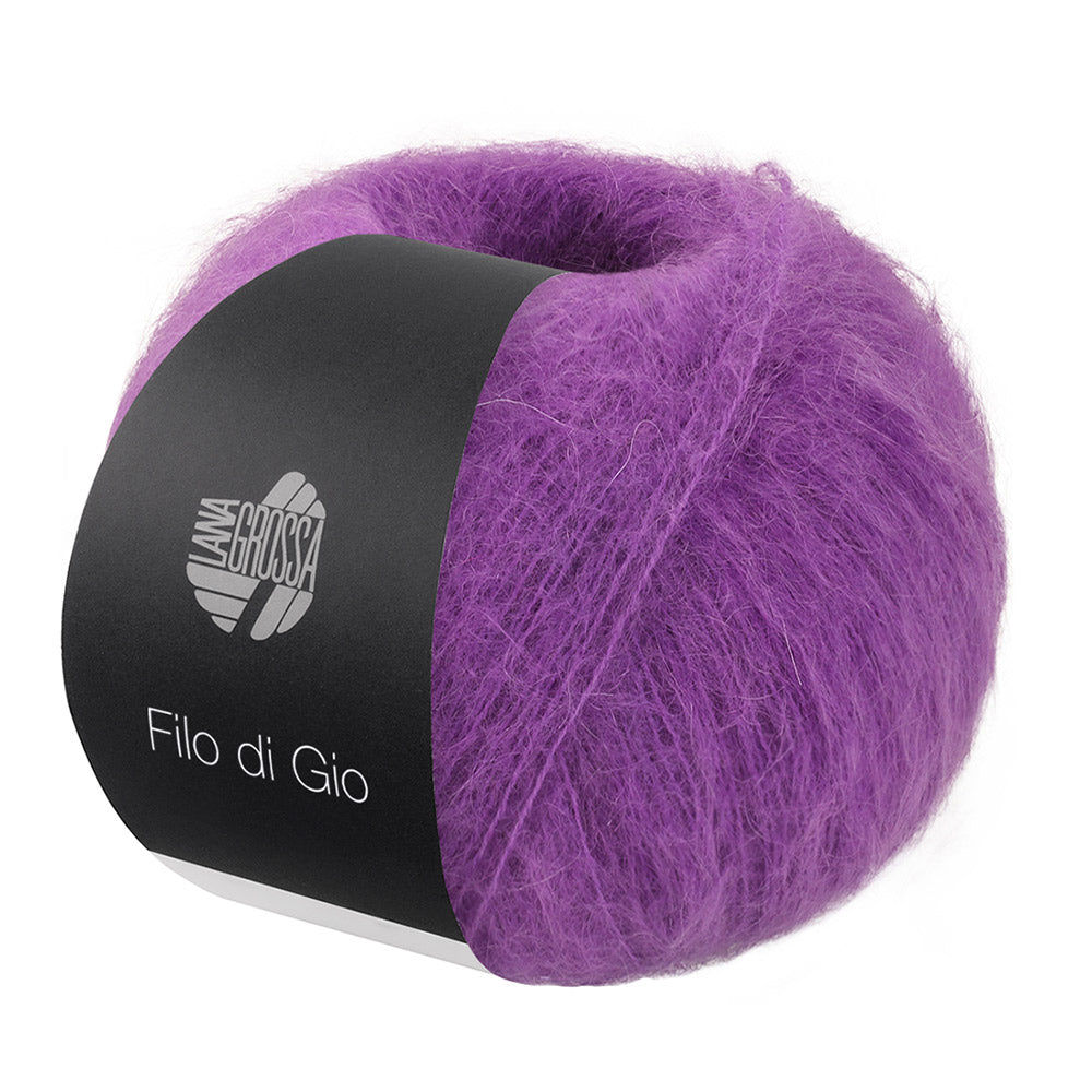 Bol Lana Grossa Filo Di Gio Violet met zacht pluizig mohairgaren - Lana Grossa Filo Di Gio 013 Violet