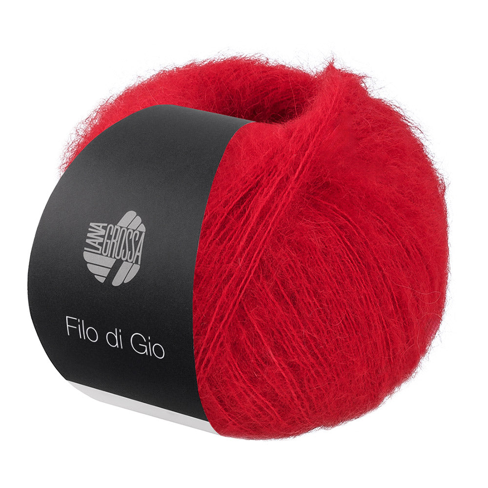 Bol Lana Grossa Filo Di Gio Rood met zacht pluizig mohairgaren - Lana Grossa Filo Di Gio 015 Rood