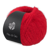 Bol Lana Grossa Filo Di Gio Rood met zacht pluizig mohairgaren - Lana Grossa Filo Di Gio 015 Rood