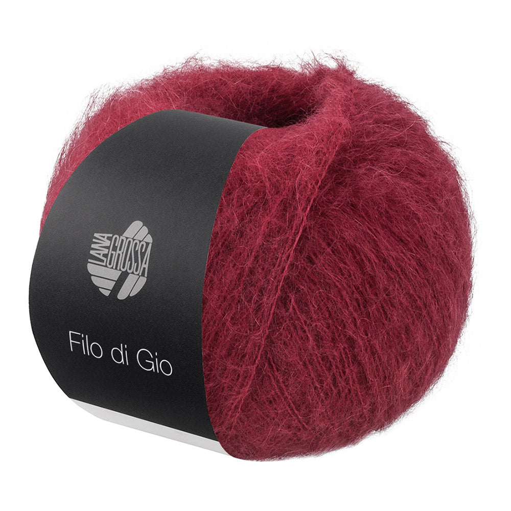 Bol Lana Grossa Filo Di Gio Bordeaux met zacht pluizig mohairgaren - Lana Grossa Filo Di Gio 016 Bordeaux