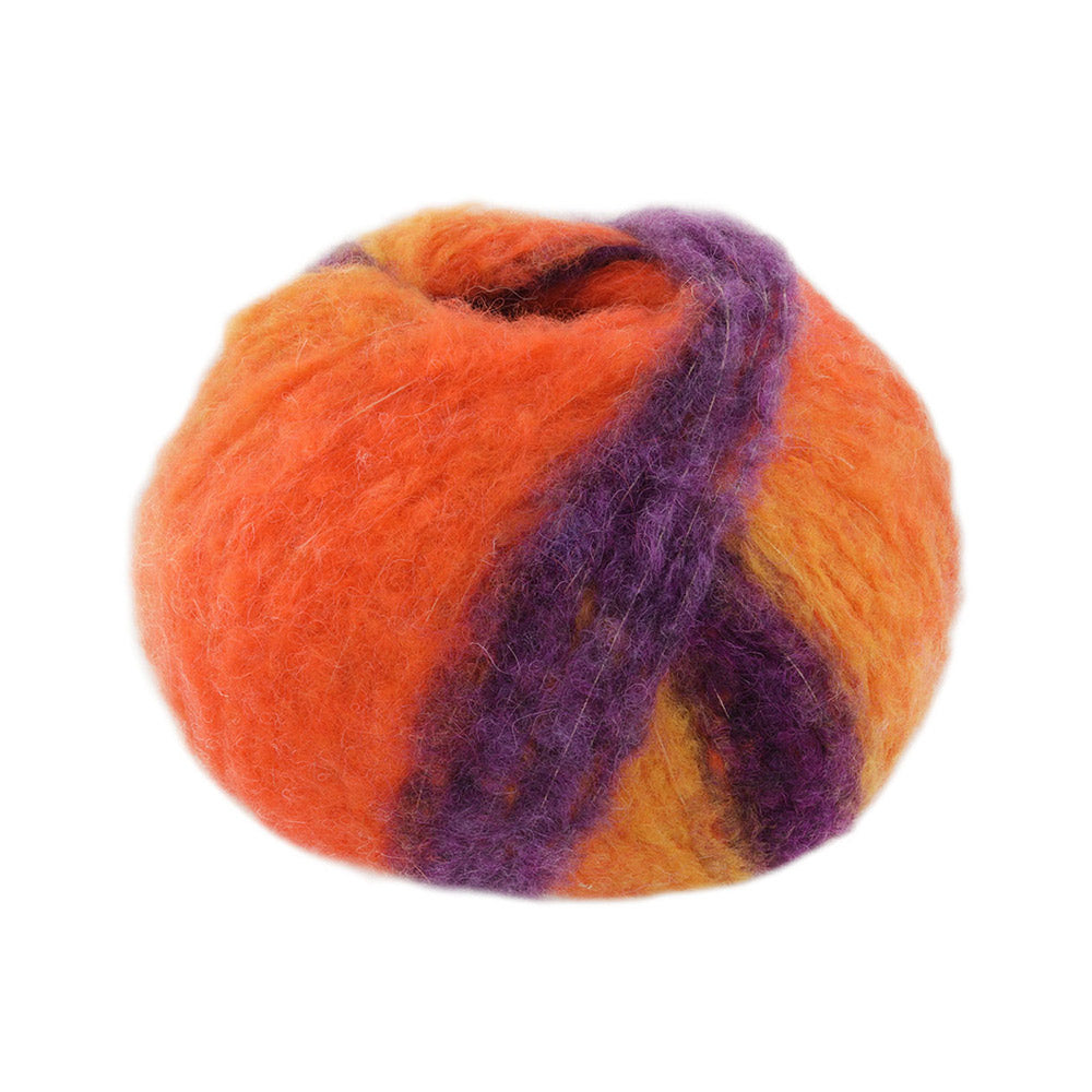 Lana Grossa Gigante 002 Donkerviolet/Geel/Grijspaars/Oranje/Blauwviolet
