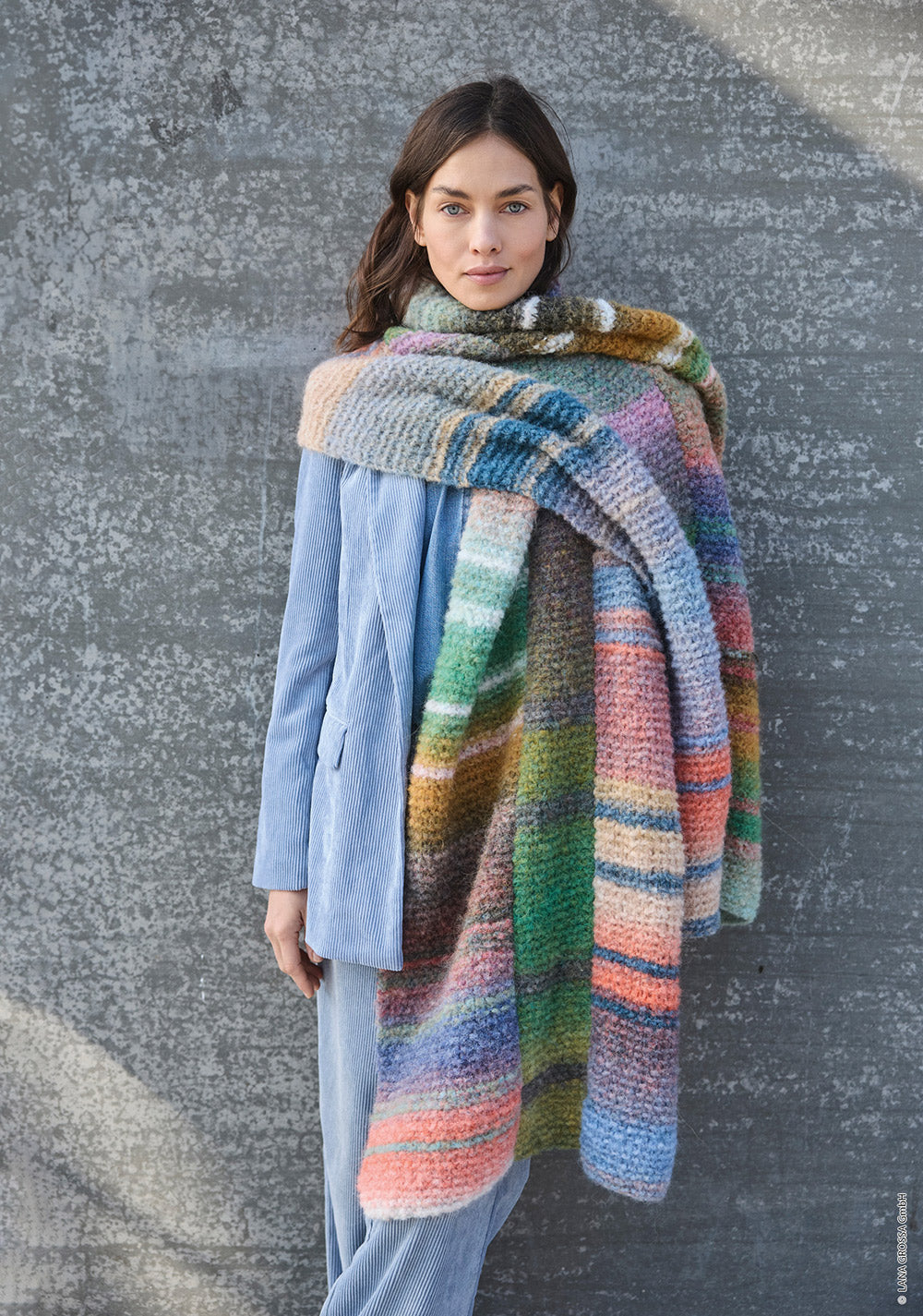 Hw lookbook lana grossa mf — gemaakt met Lana Grossa Gigante Multi - Lana Grossa Gigante Multi 102 Grijsbruin,Petrolblauw,Mandarijn,Grijsrood,Donkerviolet,Paars