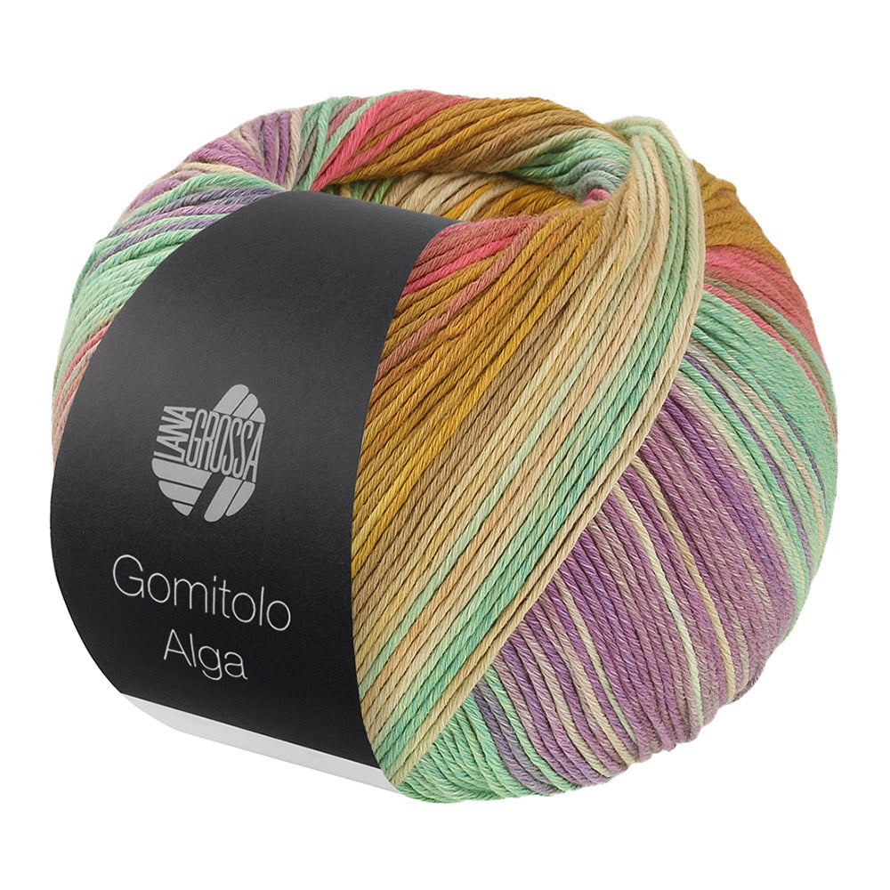 Lana Grossa Gomitolo Alga 2028 Mosterdgeel/Roze/Fuchsia/Jade/Wit/Geel/Petrol/Framboos/Zachtpaars/Na