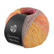 Lana Grossa Gomitolo Mambo 2033 Groen/Lichtgeel/Oranje/Roze/Pastelturquoise/ Mandarijn/Munt
