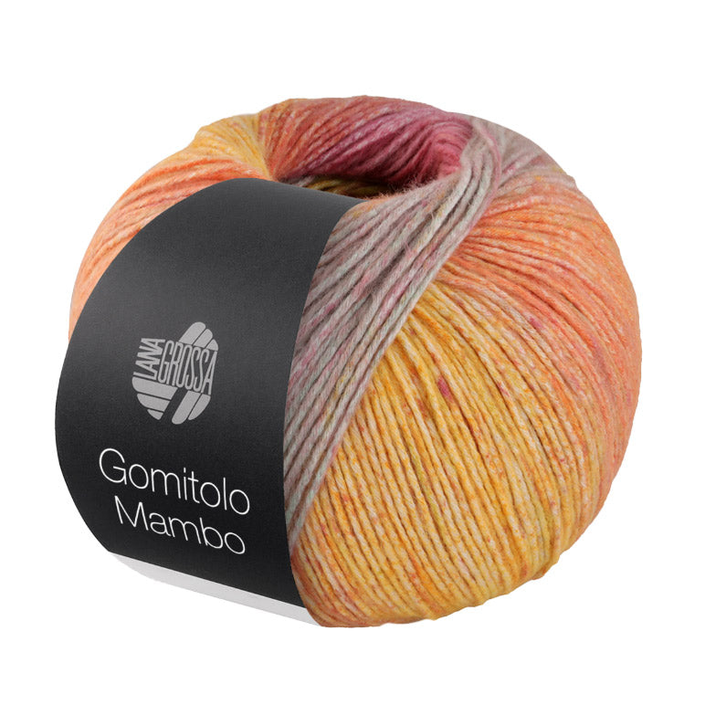 Lana Grossa Gomitolo Mambo 2033 Groen/Lichtgeel/Oranje/Roze/Pastelturquoise/ Mandarijn/Munt