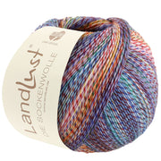 Lana Grossa Landlust Die Sockenwolle 213 Paars/geel/roze/turkoois/groen/rood/donkerblauw gemêleerd