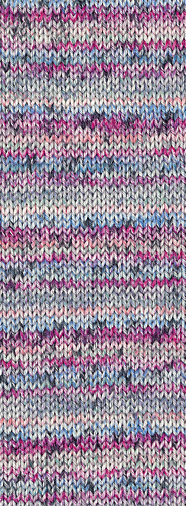 Bol Lana Grossa Meilenweit 100 Merino Extrafine Mountain 7604 in licht-/donkergrijs/fuchsia/roze/jeansblauw gestreept - Lana Grossa Meilenweit 100 Merino Extrafine Mountain 7604 Licht-/Donkergrijs/Fuchsia/Roze/Jeansblauw gestreept