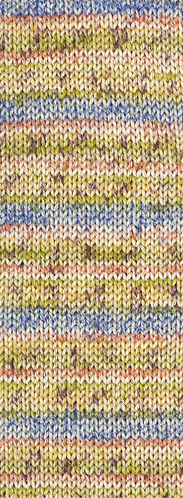 Bol Lana Grossa Meilenweit 100 Merino Extrafine Mountain 7606 in licht-/donkerolijf/ecru/oudroze/jeans gestreept - Lana Grossa Meilenweit 100 Merino Extrafine Mountain 7606 Licht-/Donkerolijf/Ecru/Oudroze/Jeans gestreept