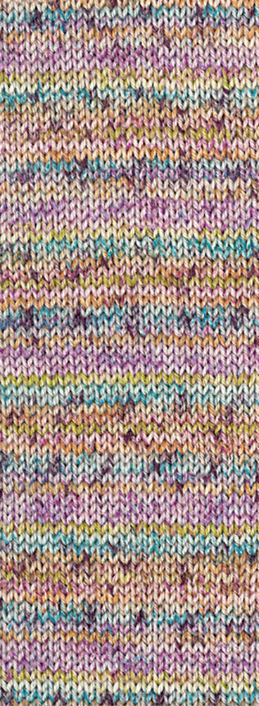 Bol Lana Grossa Meilenweit 100 Merino Extrafine Mountain 7608 in licht-/donkerbruin/terracotta/petrol/roodviolet/pistache/ecru gestreept - Lana Grossa Meilenweit 100 Merino Extrafine Mountain 7608 Licht-/Donkerbruin/Terracotta/Petrol/Roodviolet/Pistache/Ecru gestreept