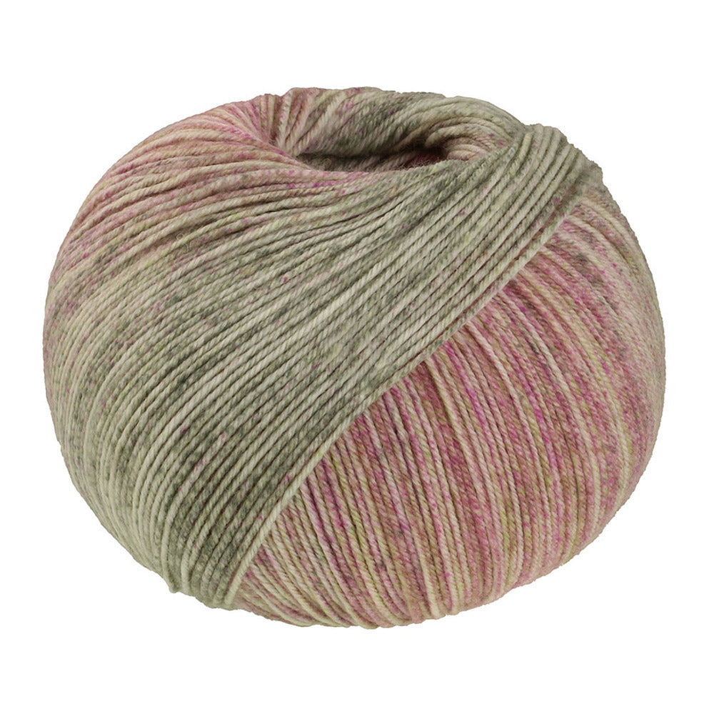 Lana Grossa Meilenweit 100 Merino Extrafine Shades 7232 bol sokkengaren in pastel, grijsgroen, lichtbeige, beige en roze - Lana Grossa Meilenweit 100 Merino Extrafine Shades 7232 Pastel/Grijsgroen/Lichtbeige/Beige/Roze