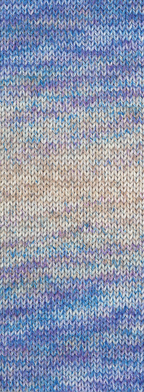 Kleurstaal van Lana Grossa Meilenweit 100 Merino Extrafine Shades 7233 in lichtgrijs, beige, marine, blauw en roodviolet - Lana Grossa Meilenweit 100 Merino Extrafine Shades 7233 Lichtgrijs/Beige/Marine/Blauw/Roodviolet