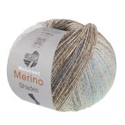 Lana Grossa Meilenweit 100 Merino Extrafine Shades 7234 bol sokkengaren in mint, lichtgrijs, donkergrijs en grijsbruin - Lana Grossa Meilenweit 100 Merino Extrafine Shades 7234 Mint/Lichtgrijs/Donkergrijs/Grijsbruin