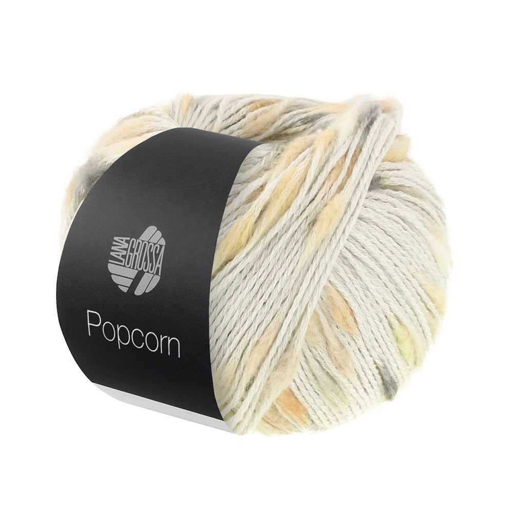 Lana Grossa Popcorn 010 Zilvergrijs/Beige/Grijs/Donkergrijs