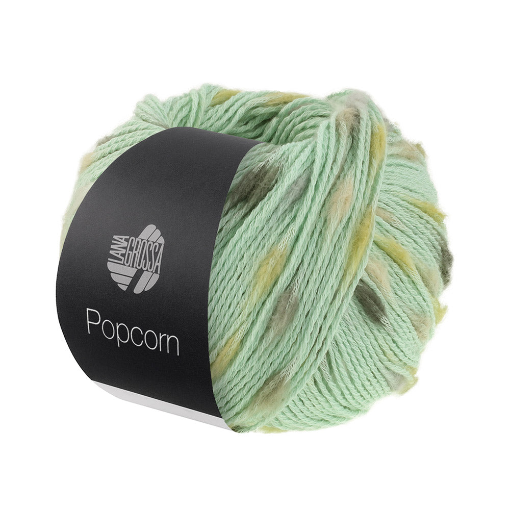 Lana Grossa Popcorn 016 Witgroen/Ruw wit/Zachtgeel/Olijf/Donkergrijs