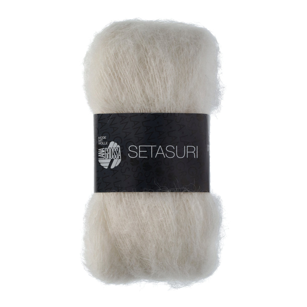 Lana Grossa Setasuri 001 Wit - bol zacht kantgaren van alpaca en zijde in de afgebeelde kleur
