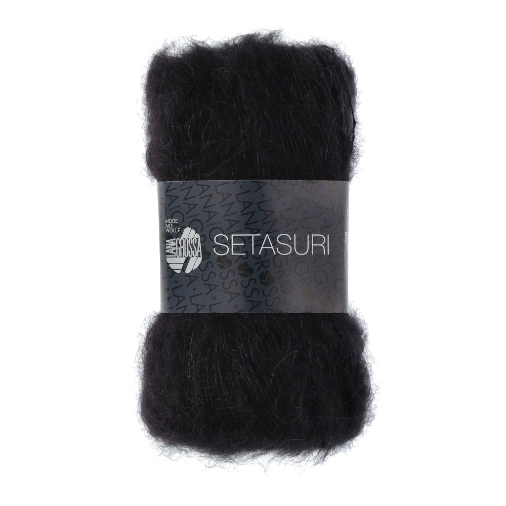 Lana Grossa Setasuri 020 Zwart - bol zacht kantgaren van alpaca en zijde in de afgebeelde kleur