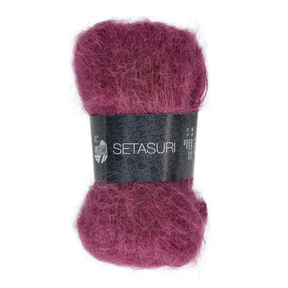 Lana Grossa Setasuri 031 Bordeaux - bol zacht kantgaren van alpaca en zijde in de afgebeelde kleur
