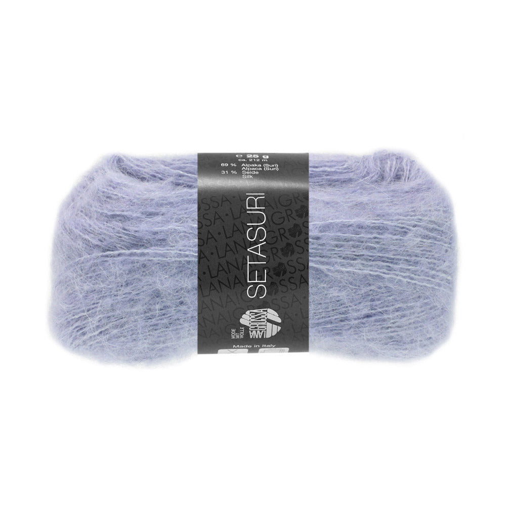 Lana Grossa Setasuri 045 Blue Purple - bol zacht kantgaren van alpaca en zijde in de afgebeelde kleur