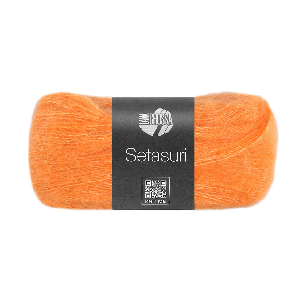 Lana Grossa Setasuri 057 Oranje - bol zacht kantgaren van alpaca en zijde in de afgebeelde kleur