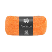 Lana Grossa Setasuri 057 Oranje - bol zacht kantgaren van alpaca en zijde in de afgebeelde kleur