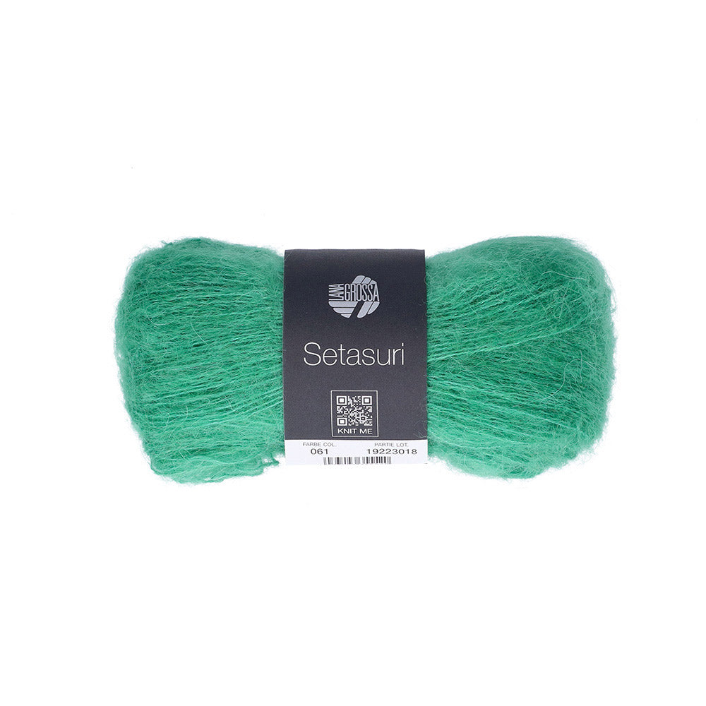 Lana Grossa Setasuri 061 Jade Groen - bol zacht kantgaren van alpaca en zijde in de afgebeelde kleur