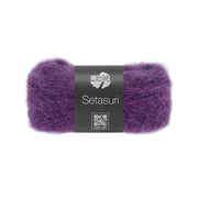 Lana Grossa Setasuri 064 Donker Violet - bol zacht kantgaren van alpaca en zijde in de afgebeelde kleur