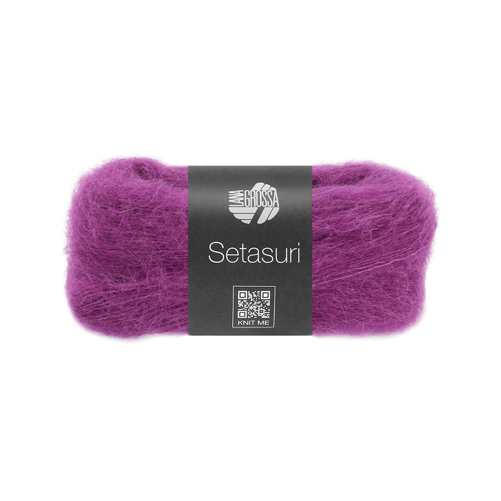 Lana Grossa Setasuri 066 Fuchsia - bol zacht kantgaren van alpaca en zijde in de afgebeelde kleur