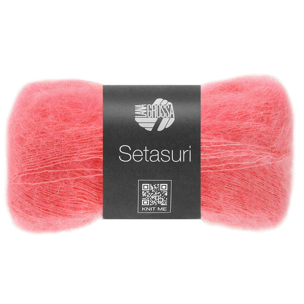 Lana Grossa Setasuri 068 Framboos - bol zacht kantgaren van alpaca en zijde in de afgebeelde kleur