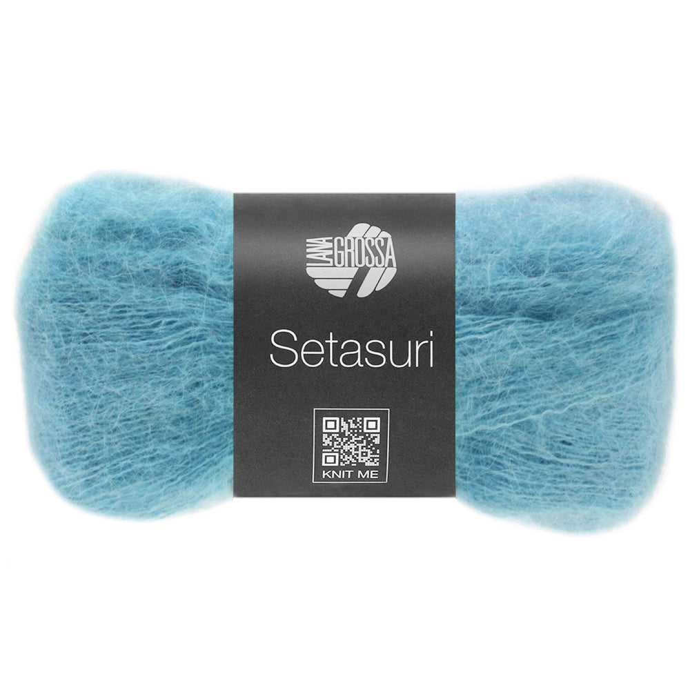 Lana Grossa Setasuri 073 Turquoise Blauw - bol zacht kantgaren van alpaca en zijde in de afgebeelde kleur